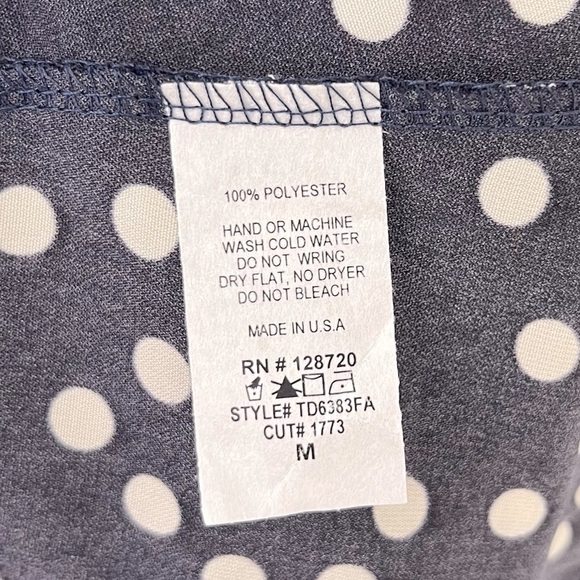 NWT Francesca’s Blue Rain High Neck Tie Polka Dot Tank Top - Picture 5 of 6